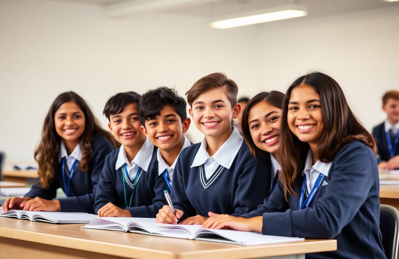 Students engaged in a classroom discussion